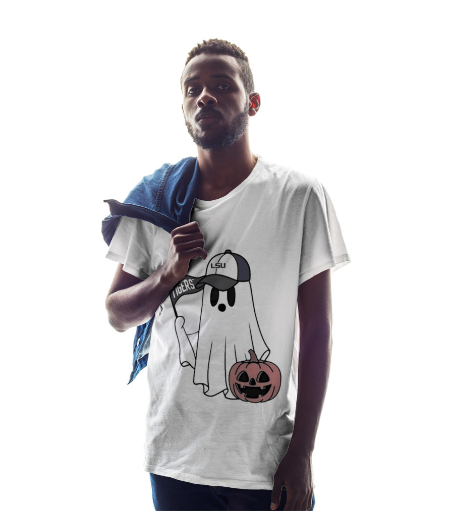 Lsu Tigers NCAA Football Halloween Ghost Pumpkin Fan Gear T-Shirt
