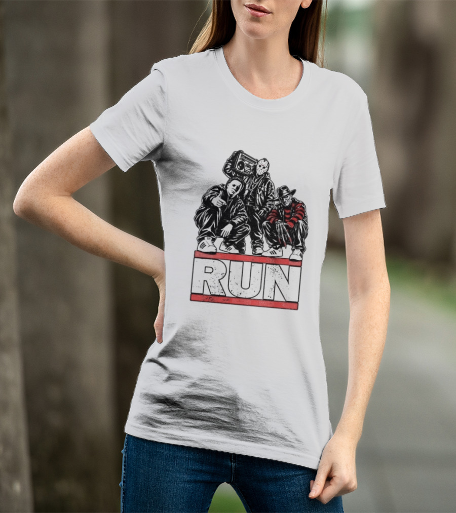 Run Horror Hip Hop Michael Myers Jason Freddy T-Shirt