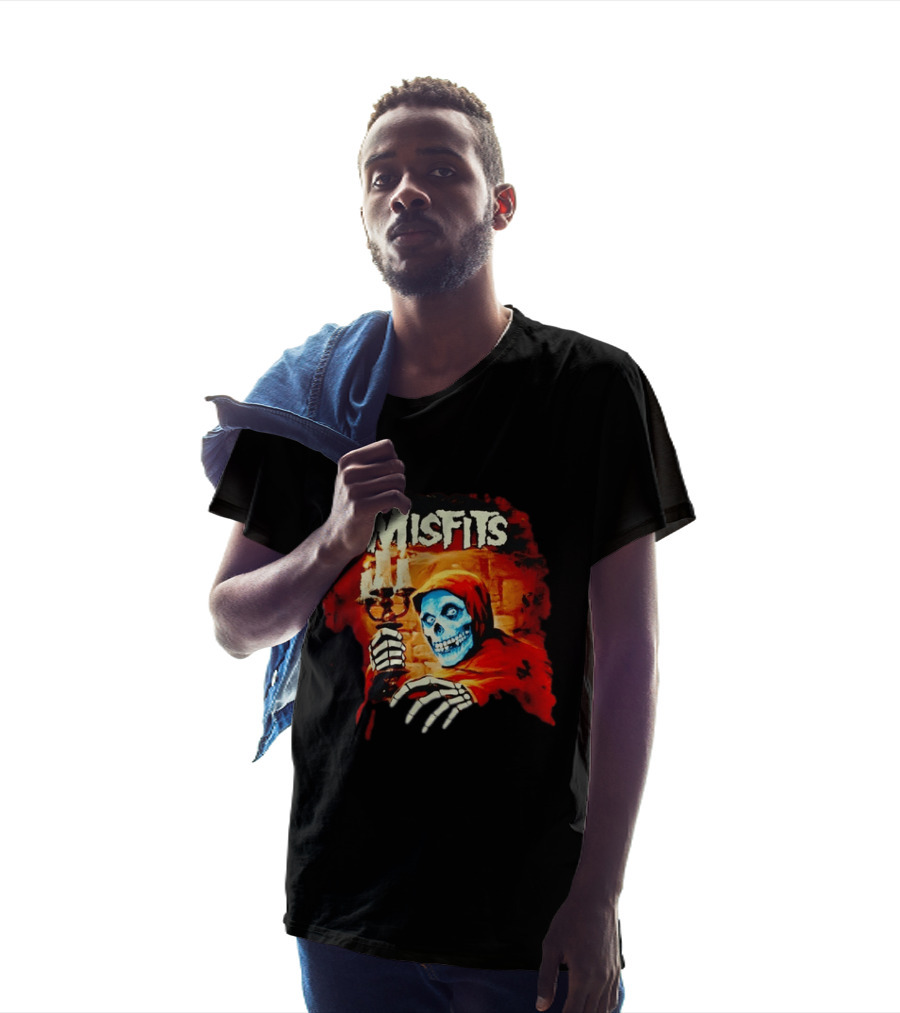 Misfits Crimson Ghost Candle Holder Punk Rock Skeleton T-Shirt