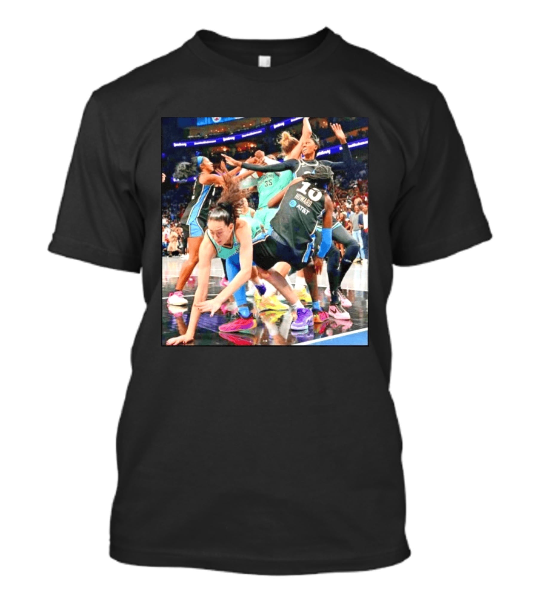 WNBA Action Howard 10 Brooklyn 35 AT&T Basketball Game T-Shirt