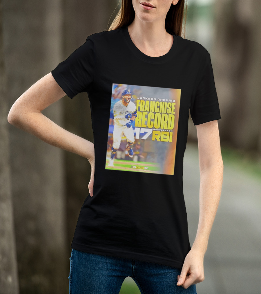 Jackson Chourio Franchise Record 17 RBI Postseason Milwaukee Brewers T-Shirt