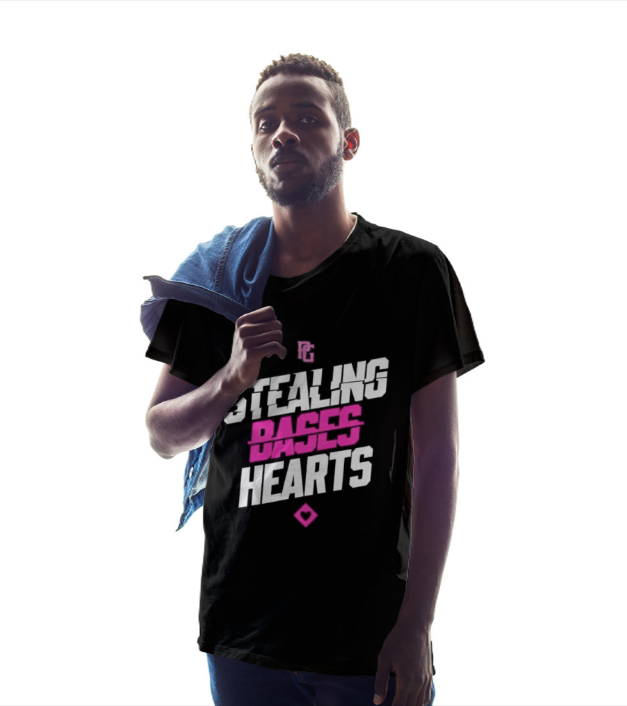Stealing Bases Hearts Performance Pink Diamond T-Shirt