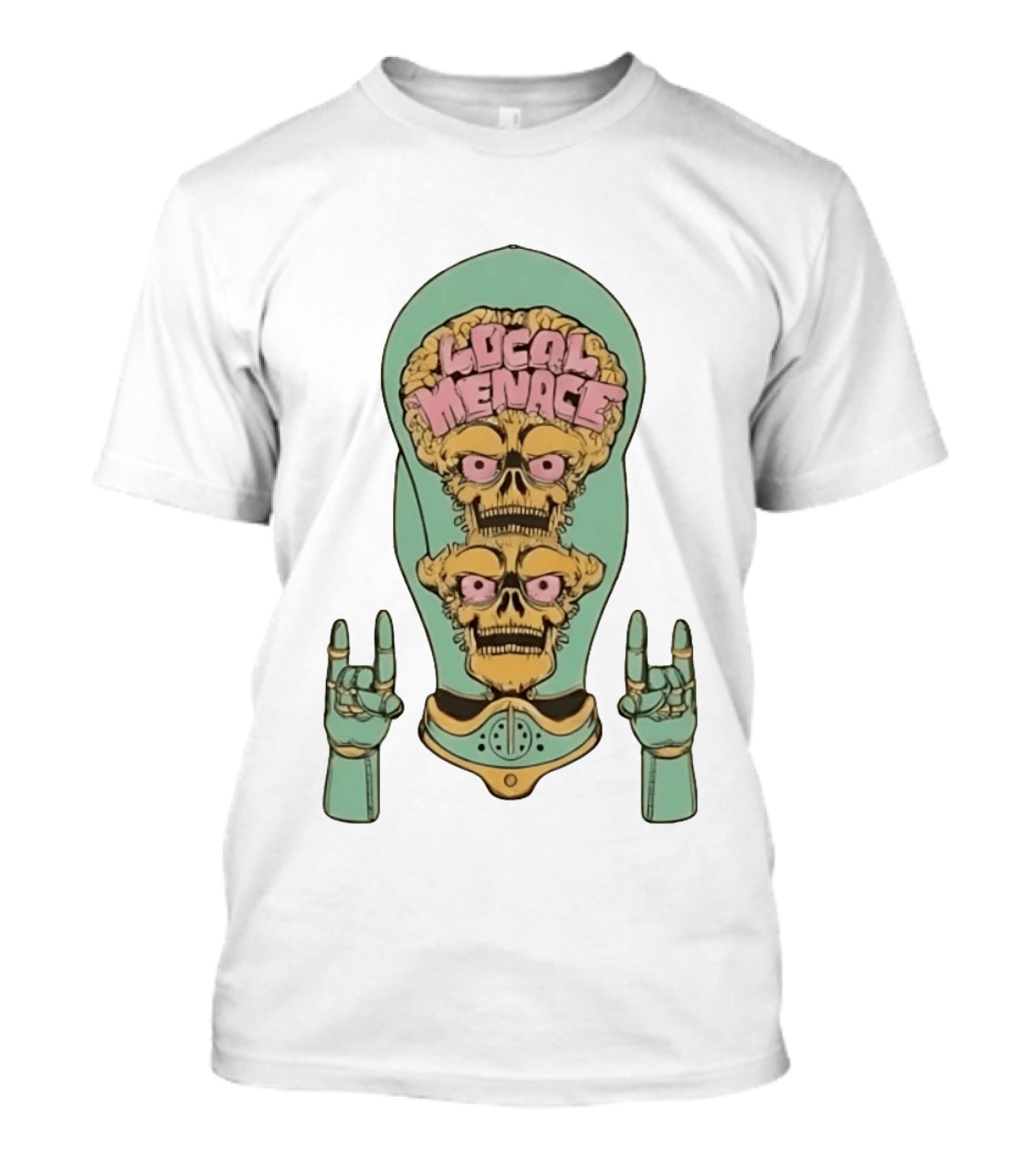 Local Menace Mars Attacks Alien Skull Martian Double Brains T-Shirt