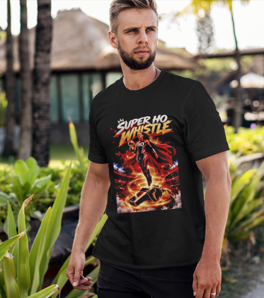 Super Ho Whistle WNBA Basketball Comic Style Heroine T-Shirt