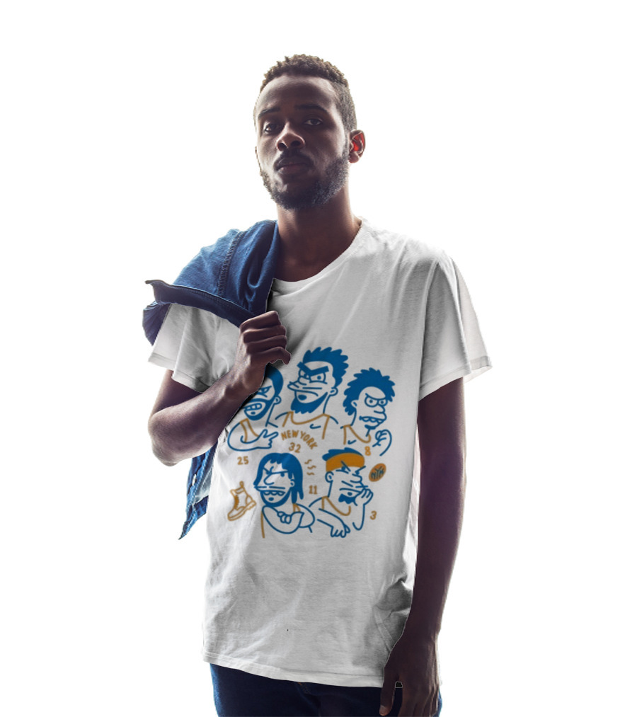 New York Knicks Cartoon 25 30 23 11 NBA Basketball Players T-Shirt