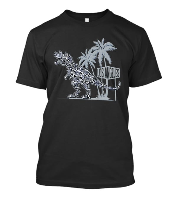 Los Angeles Dodgers Dinosaur Names Palm Trees T-Shirt