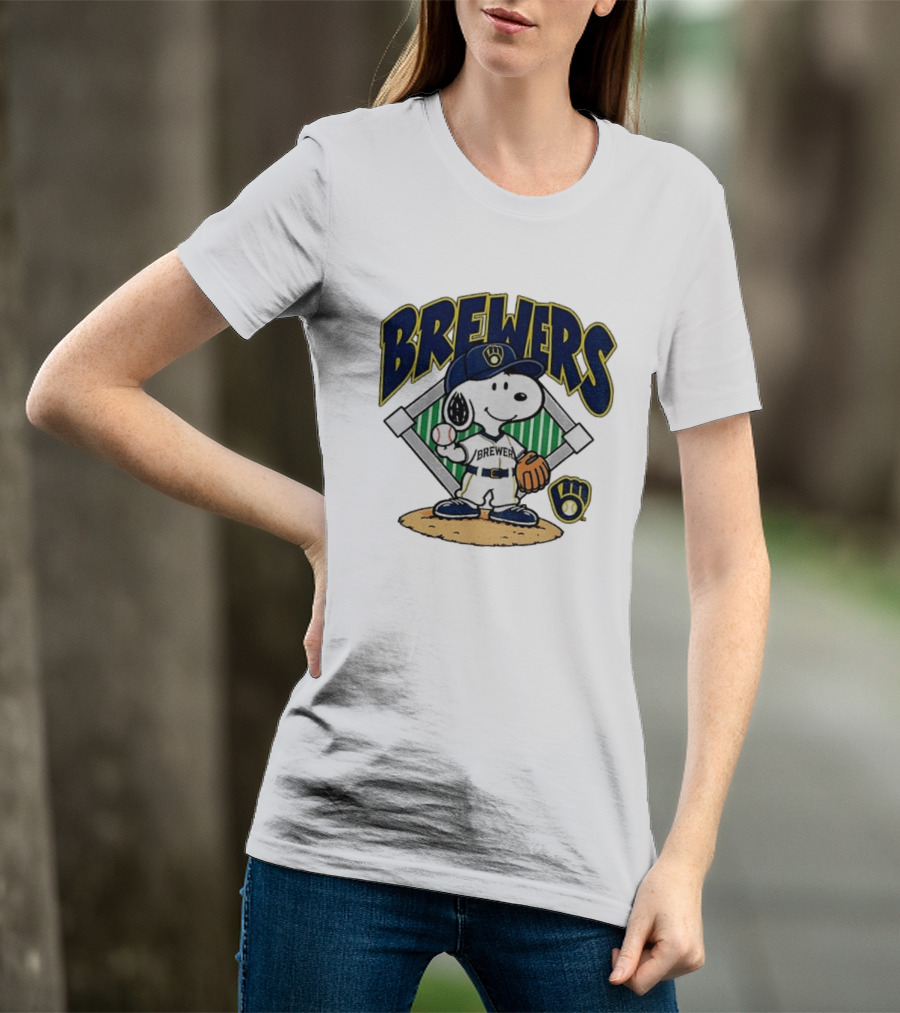 Brewers Snoopy Baseball Take October Milwaukee MLB T-Shirt