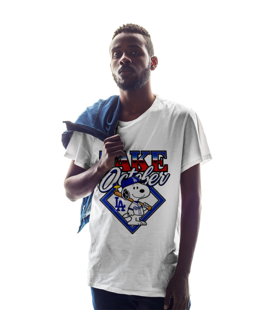 Snoopy LA Dodgers MLB Take October Baseball Postseason T-Shirt