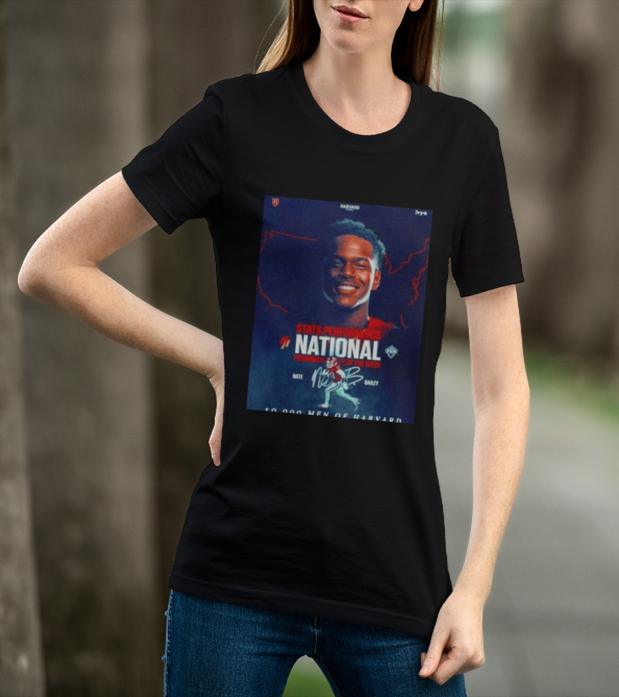 Stats Perform FCS National Freshman Player Of The Week Nate Bailey Harvard Football Ivy League T-Shirt