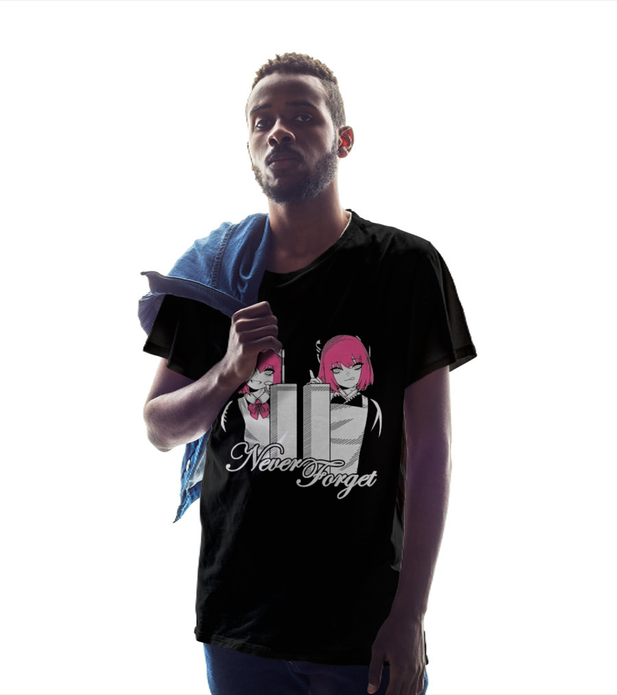 Never Forget Anime Manga Otaku Pink Hair Maid Twins T-Shirt