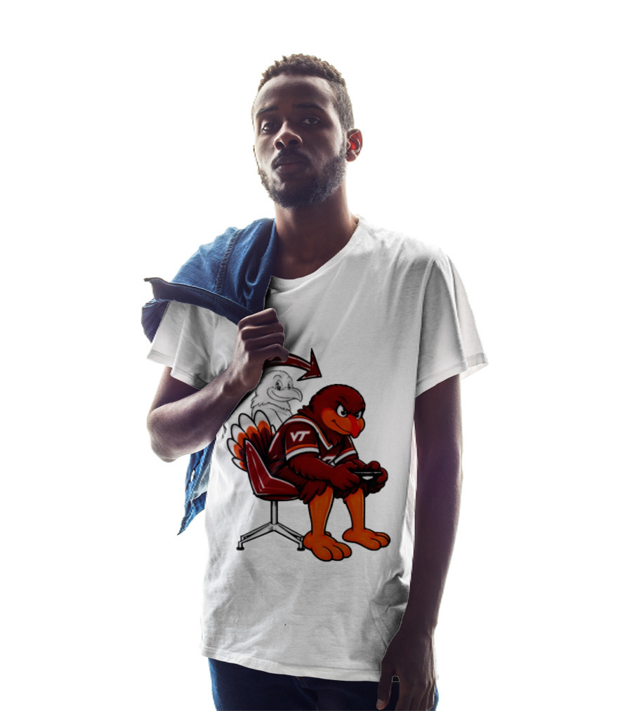 Virginia Tech Hokies Turkey Playing Video Game NCAAF Team Spirit T-Shirt