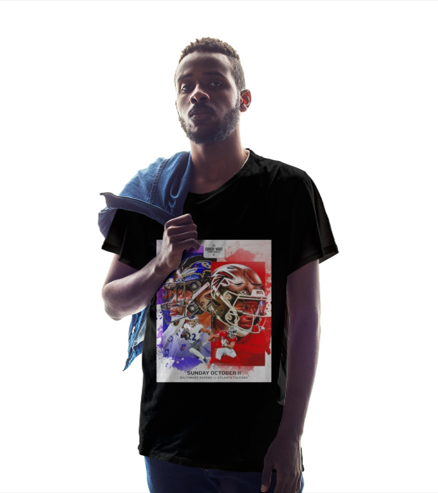 Sunday Night Football October 11 Baltimore Ravens Vs Atlanta Falcons NFL Matchup T-Shirt