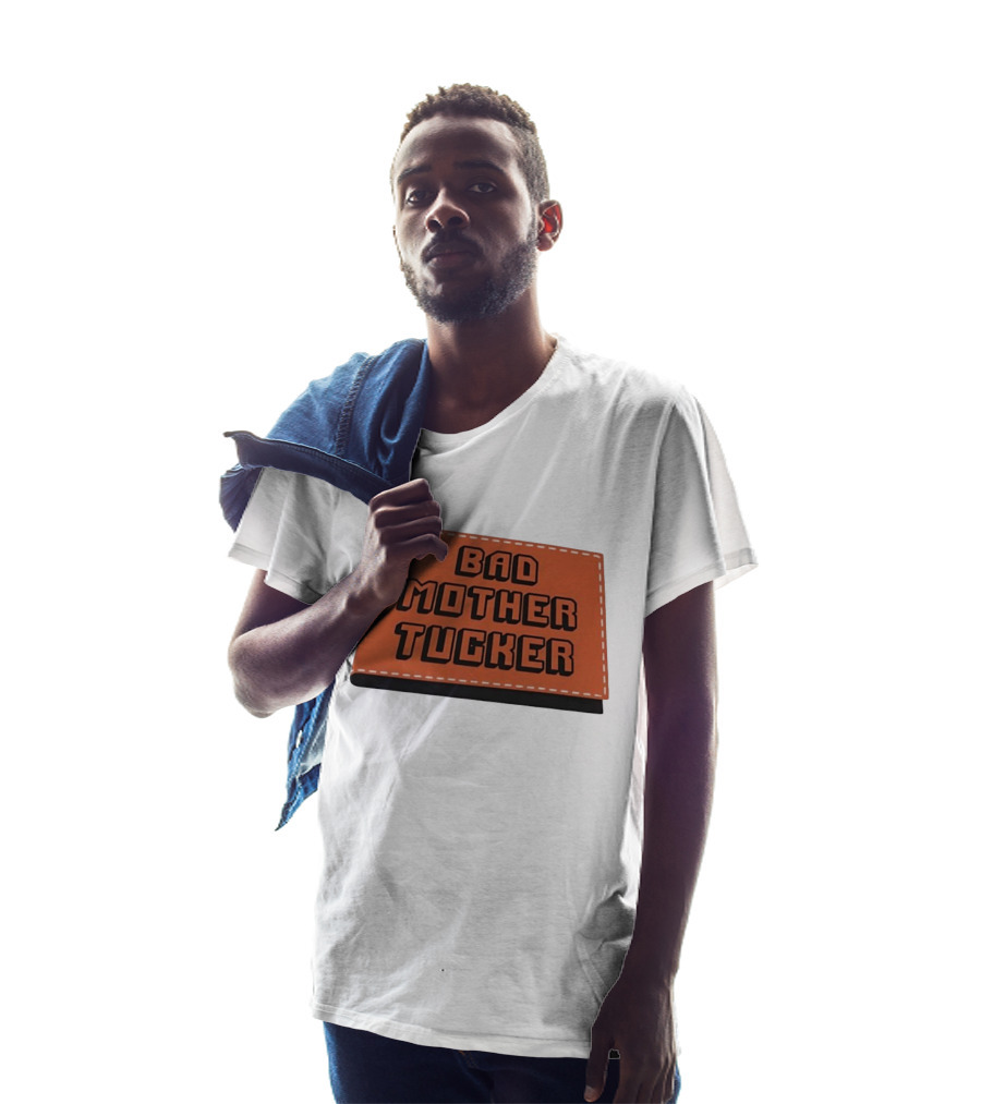 Bad Mother Tucker Bold Black Lettering Orange T-Shirt