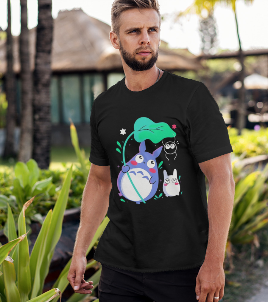 My Neighbor Totoro Soot Sprite Leaf Art Studio Ghibli Characters T-Shirt