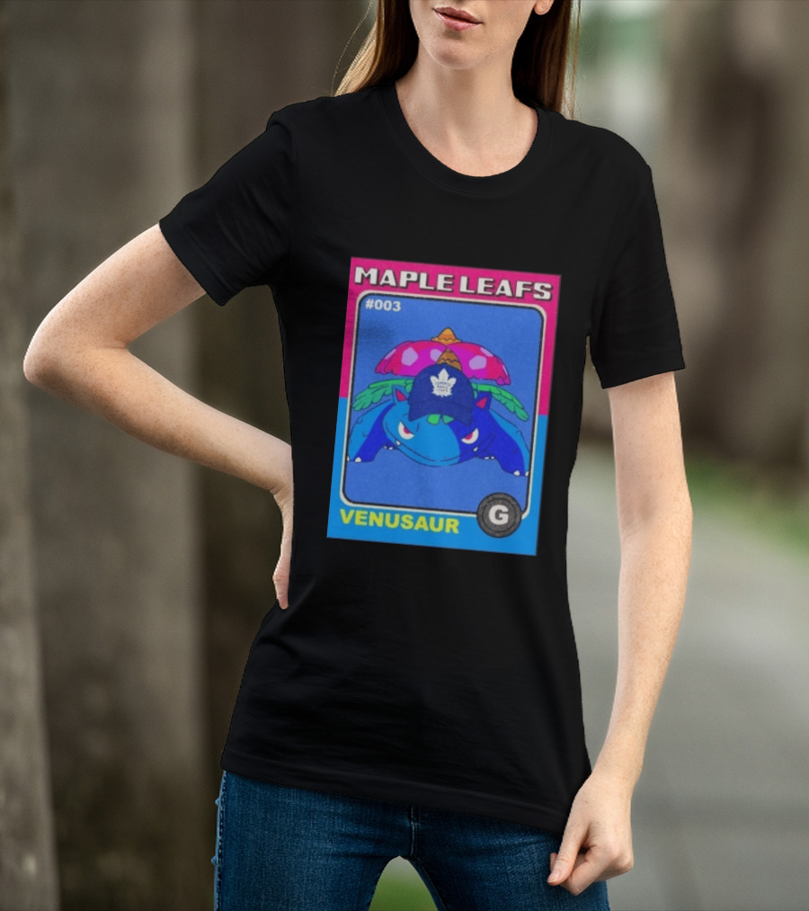 Venusaur Toronto Maple Leafs 003 Trading Card Blue Hat Edition T-Shirt