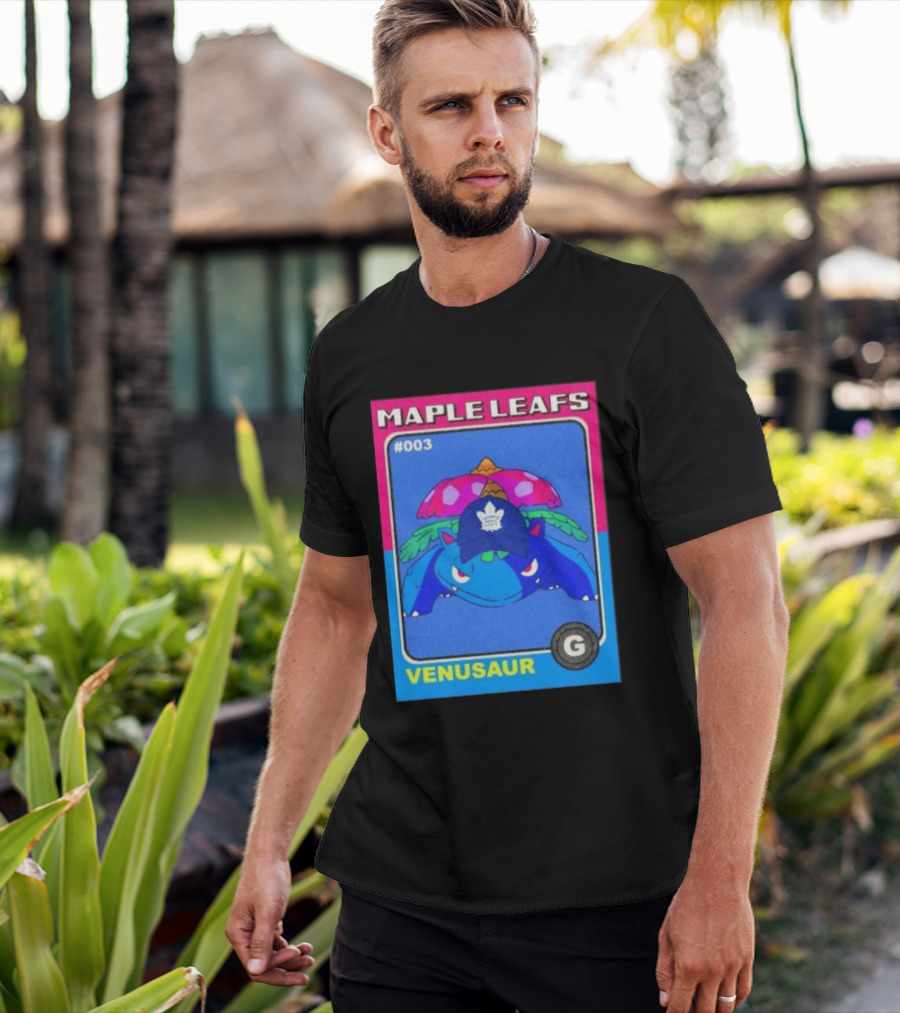 Venusaur Toronto Maple Leafs 003 Trading Card Blue Hat Edition T-Shirt