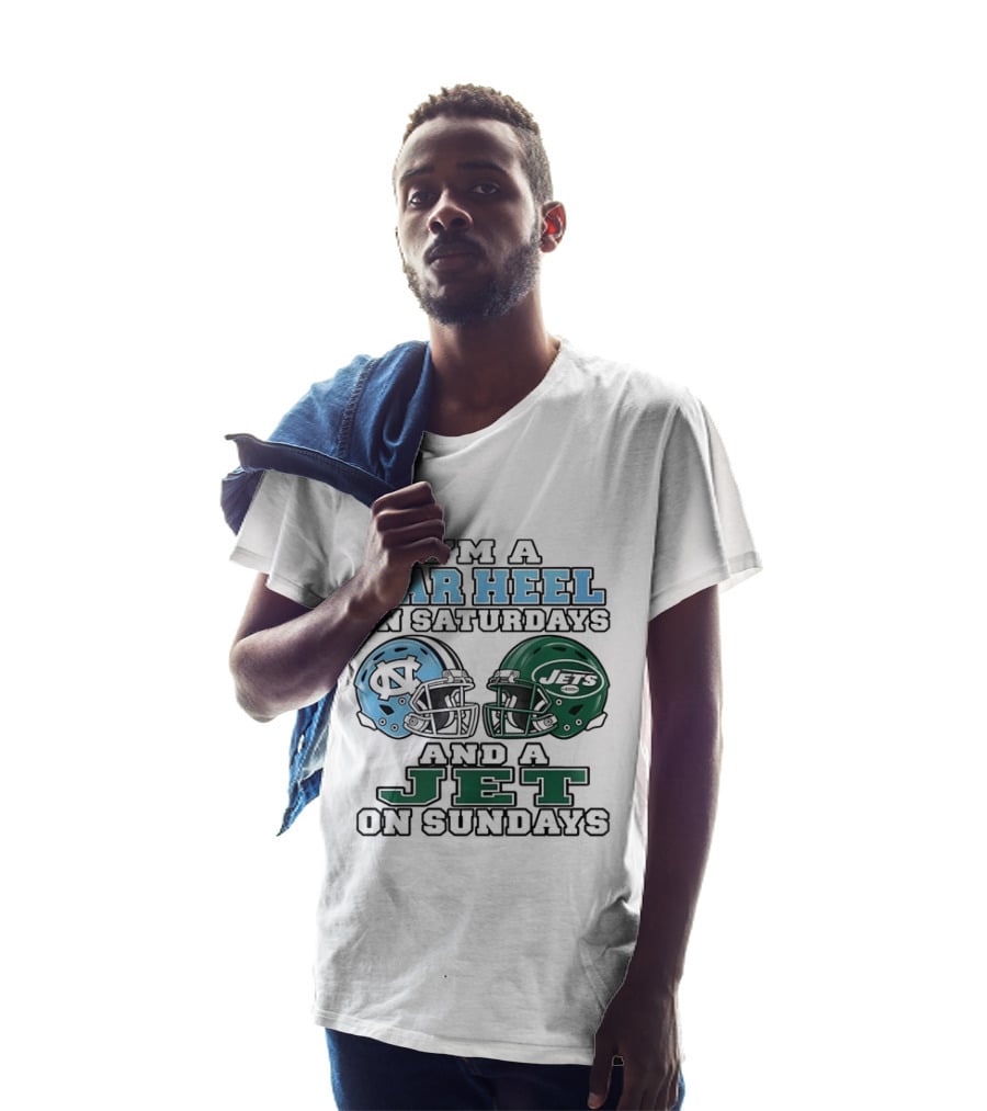 I'm A Tar Heel On Saturdays And A Jet On Sundays Football Helmets T-Shirt