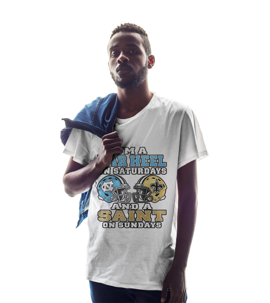 Tar Heel North Carolina Saturdays Saint Sundays Football Helmets T-Shirt