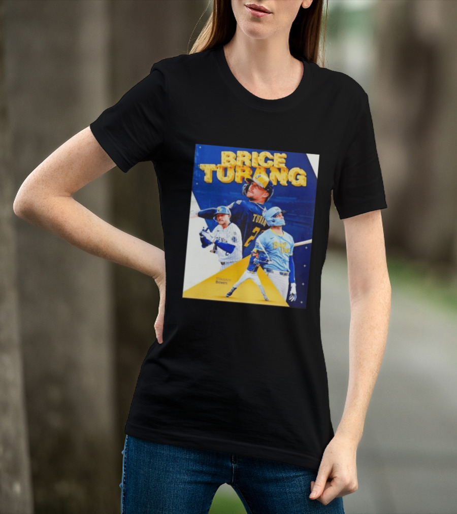 Brice Turang Milwaukee Brewers MLB Player Collage T-Shirt