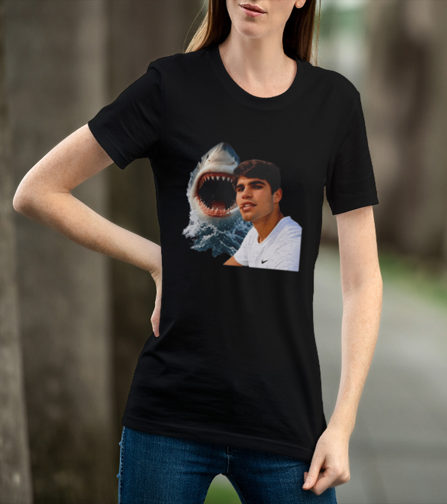 Carlos Alcaraz Smoking Shark Meme T-Shirt