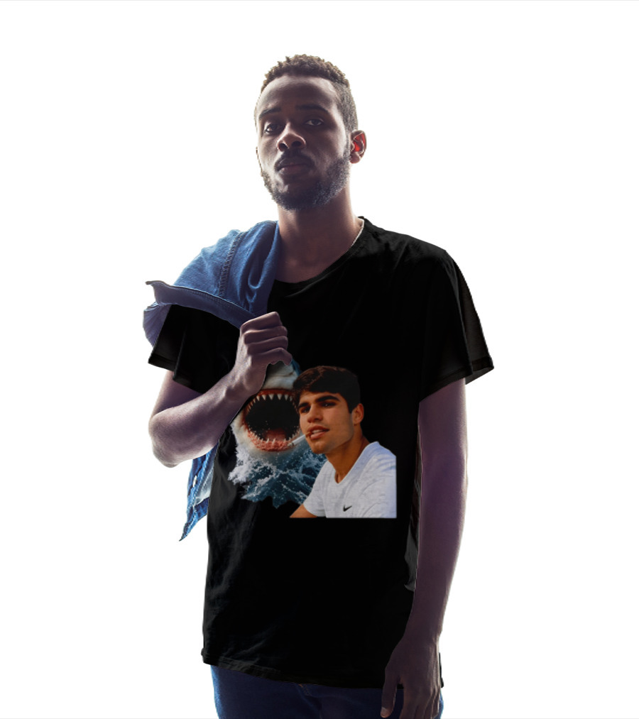 Carlos Alcaraz Smoking Shark Meme T-Shirt