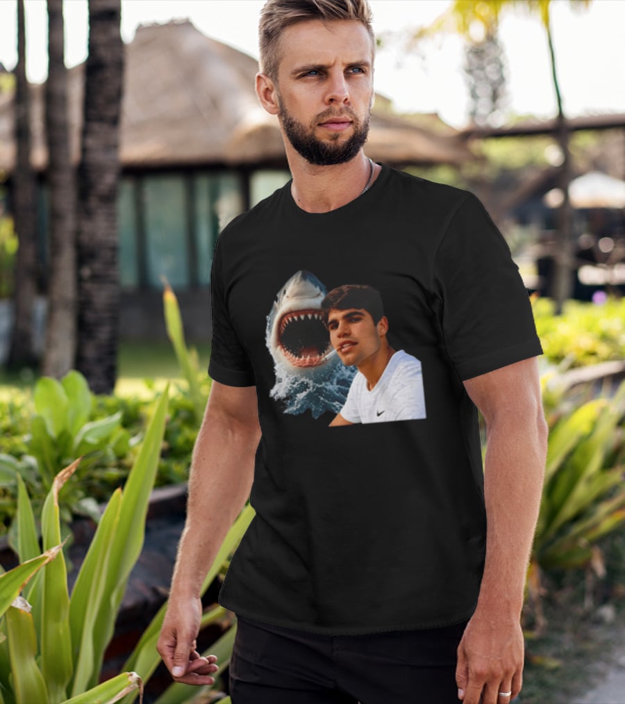 Carlos Alcaraz Smoking Shark Meme T-Shirt