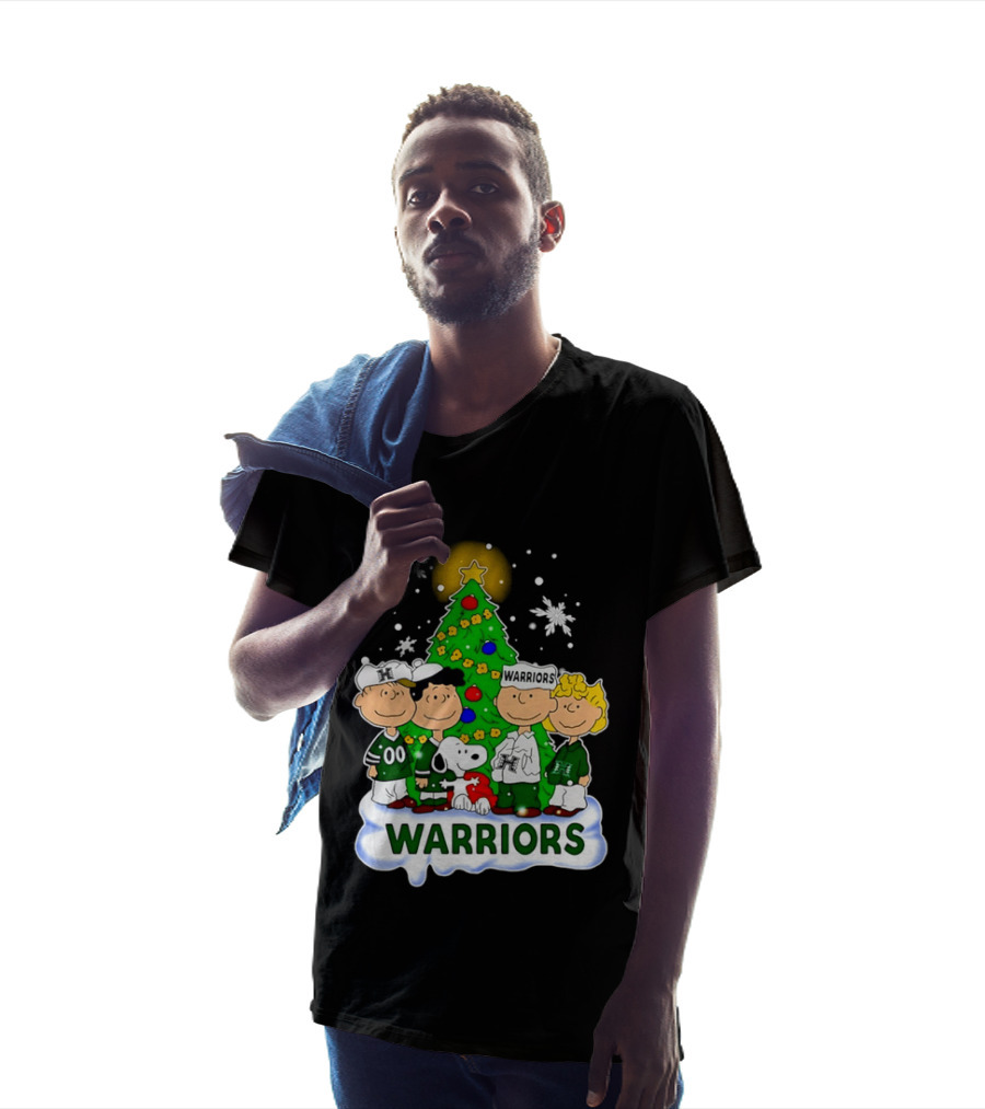 Peanuts Characters Hawaii Warriors Christmas Tree Snoopy Charlie Brown Holiday Snowflakes T-Shirt