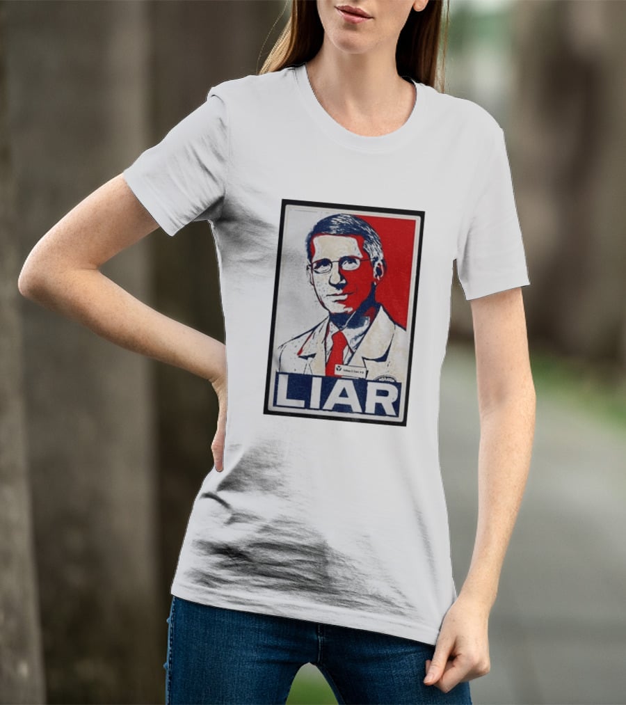 Dr Fauci Liar Political Parody Red White Blue T-Shirt