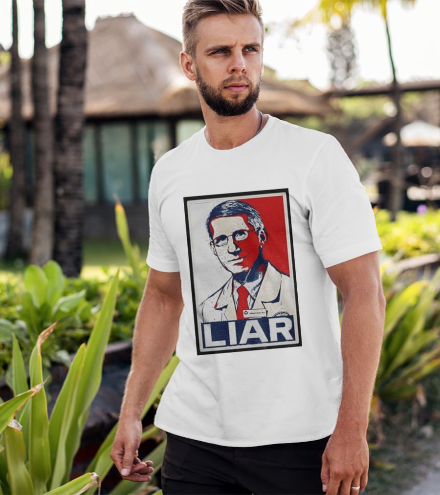 Dr Fauci Liar Political Parody Red White Blue T-Shirt