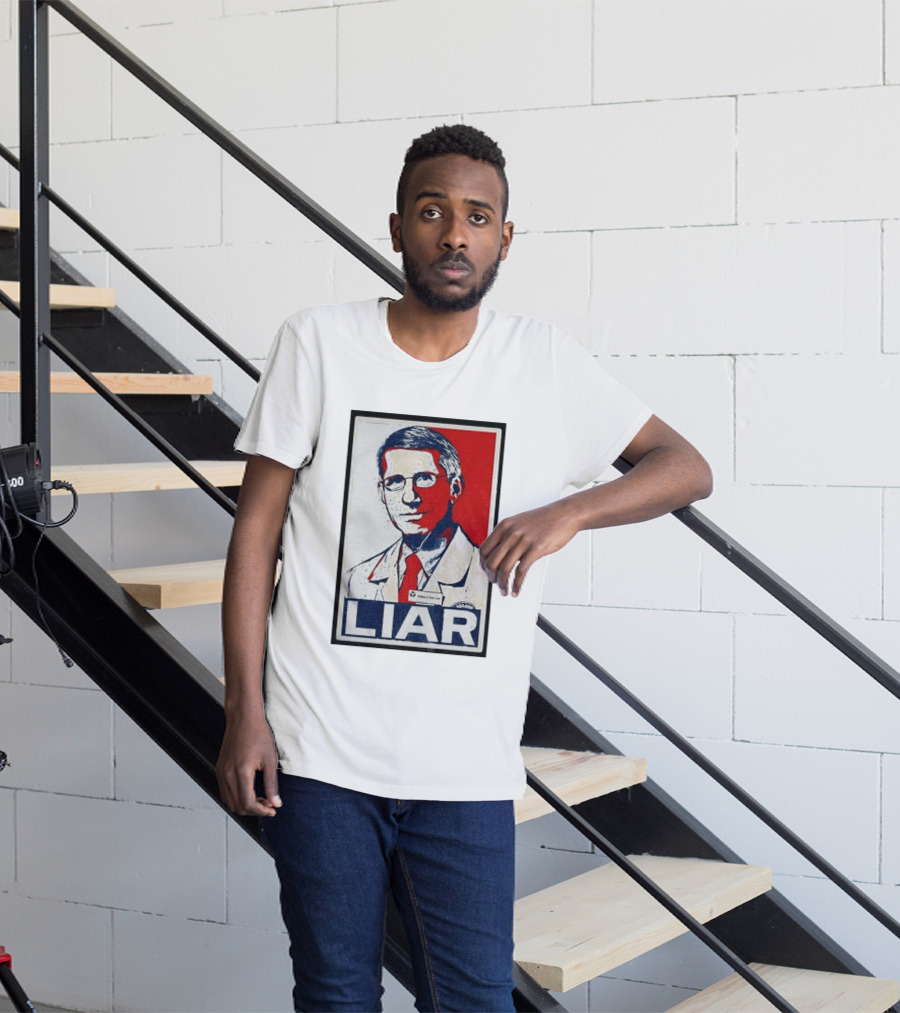 Dr Fauci Liar Political Parody Red White Blue T-Shirt