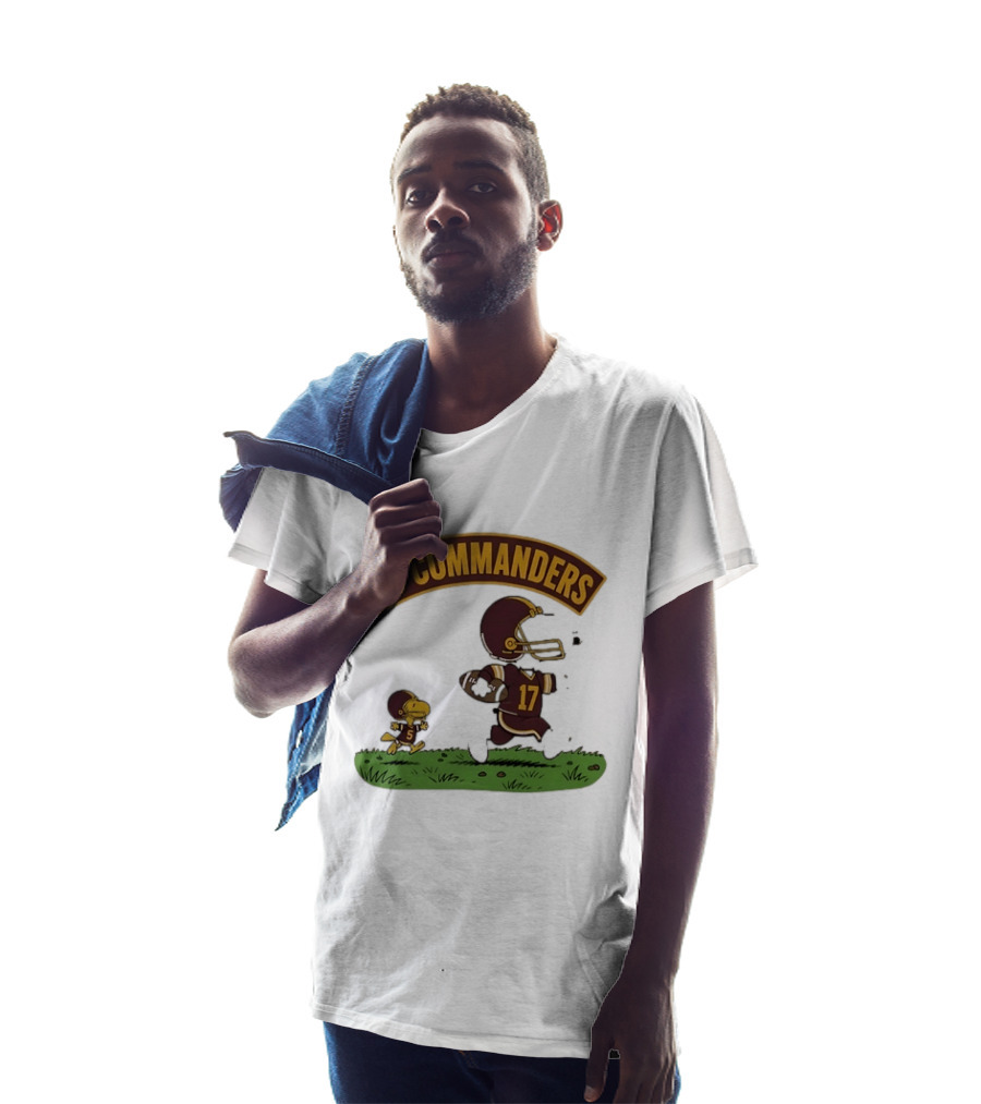Go Commanders Snoopy Woodstock Football Number 17 Collaboration With Washington Commanders T-Shirt