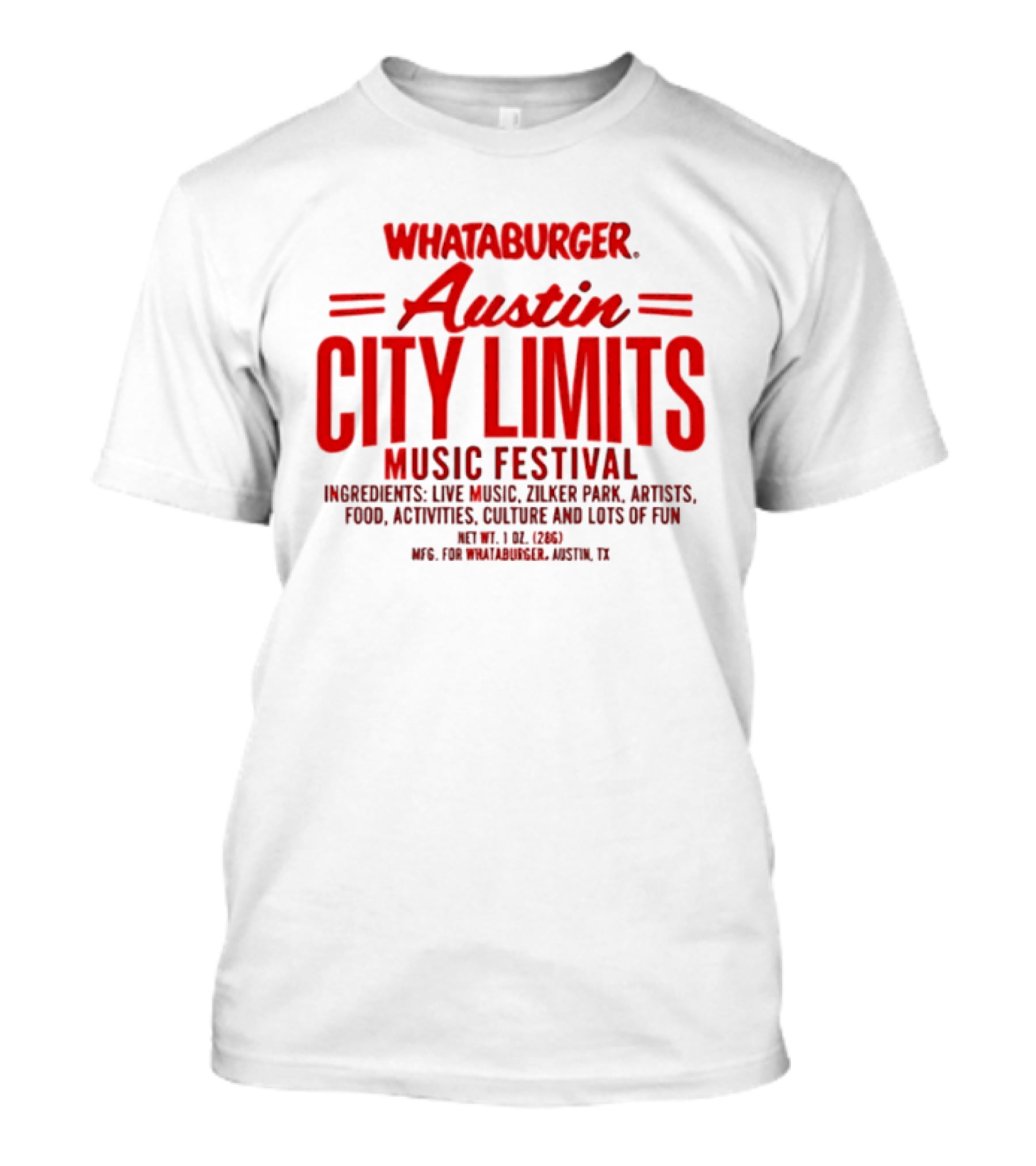 Whataburger Austin City Limits Music Festival Live Music Zilker Park Artists Activities Culture Fun T-Shirt