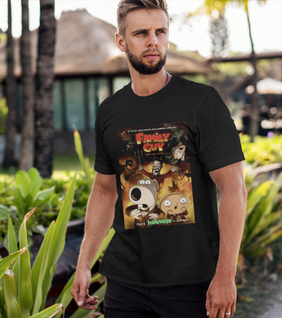 Hulu Exclusive Halloween Special Family Guy Happy Hell O Ween Oct 5 Huloween On Disney Plus T-Shirt