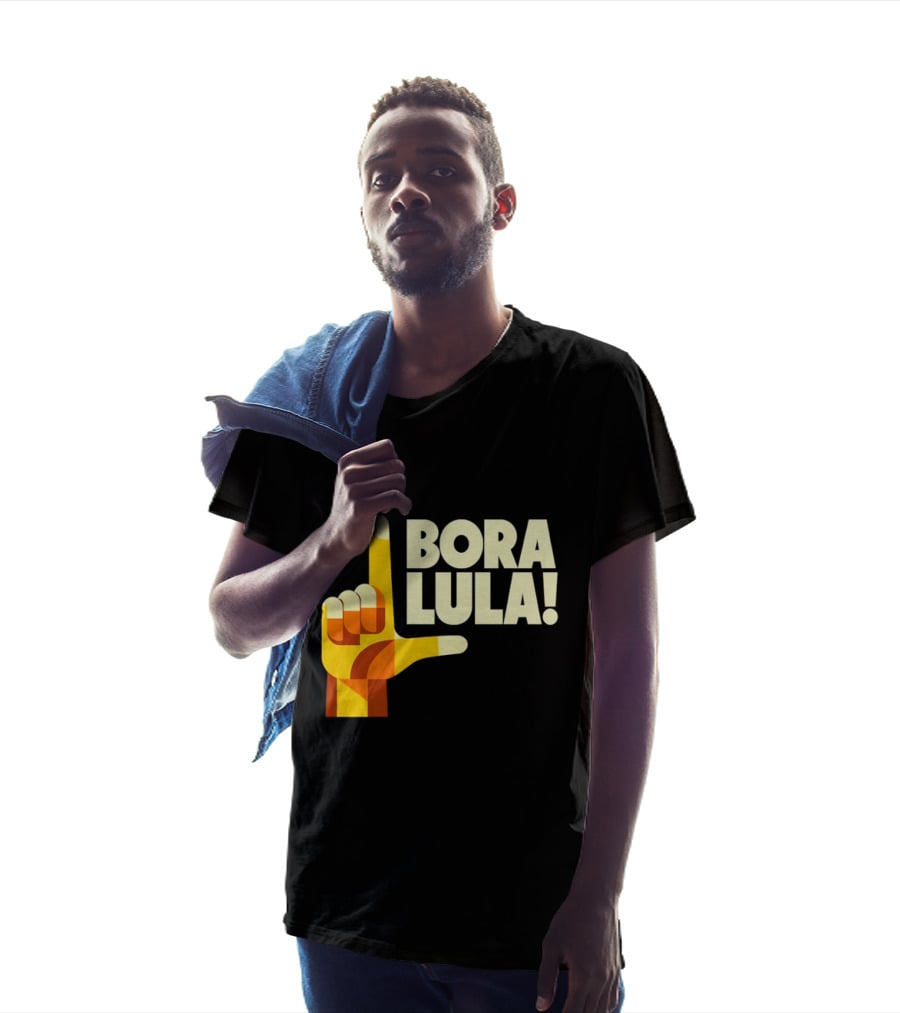 Bora Lula Political Campaign Brazil President Star Hand Gesture T-Shirt