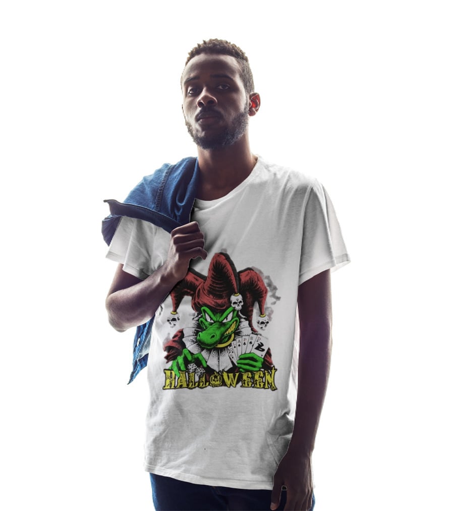 Halloween Joker Crocodile Dice Playing Cards Skulls T-Shirt