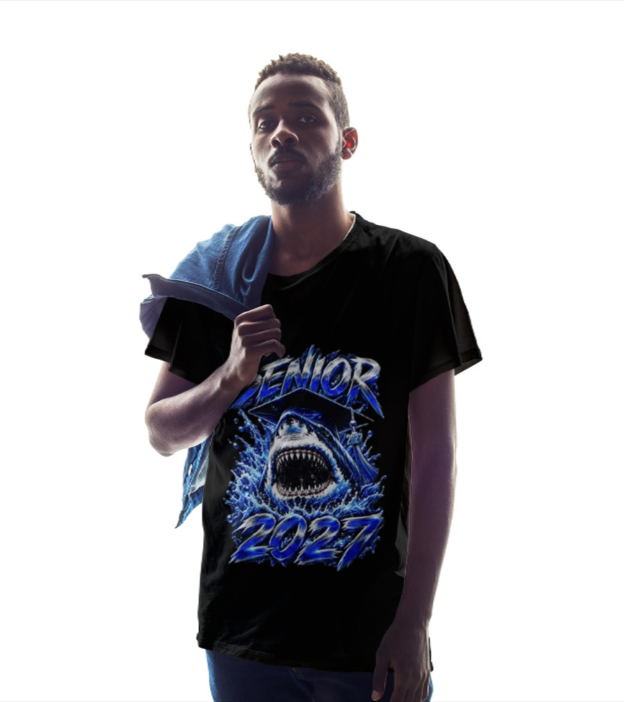 Senior Shark 2027 Graduation Class School T-Shirt