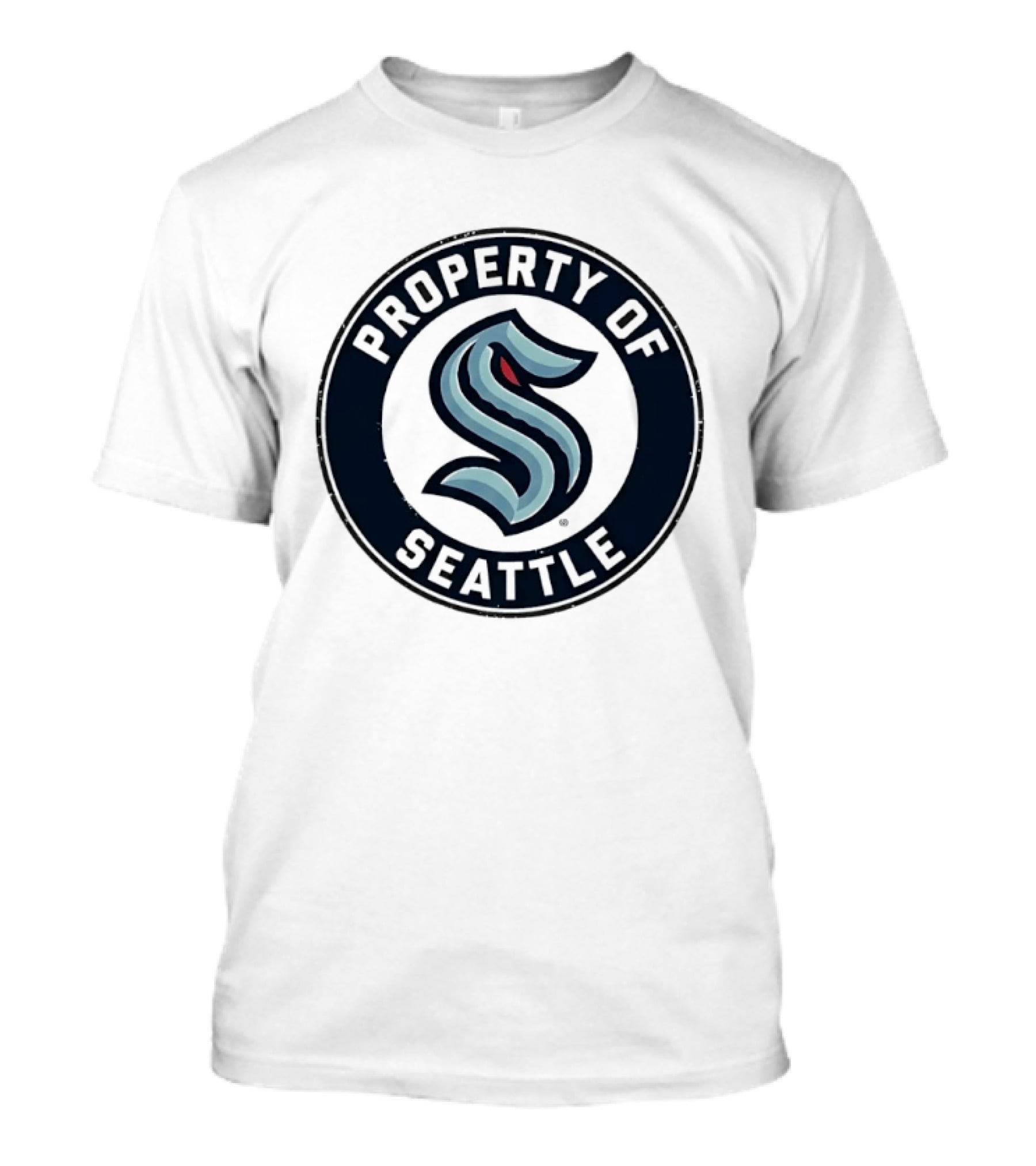 Property Of Seattle Kraken Distressed Circle T-Shirt