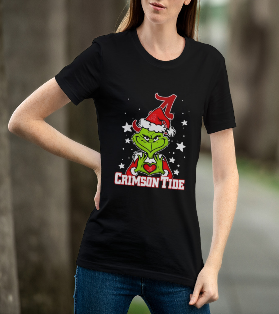 Alabama Crimson Tide Grinch Christmas Holiday T-Shirt