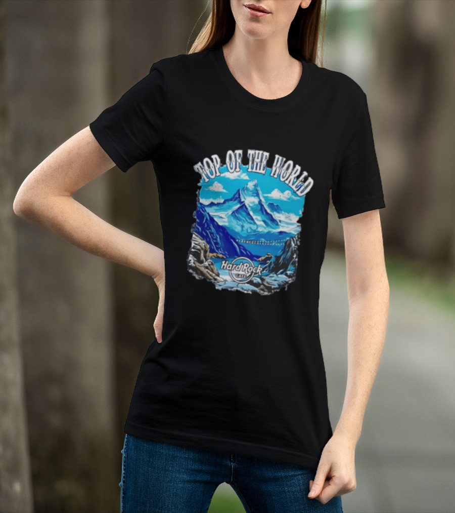 Top Of The World Hard Rock Cafe Snowy Mountain Peak Blue Sky T-Shirt