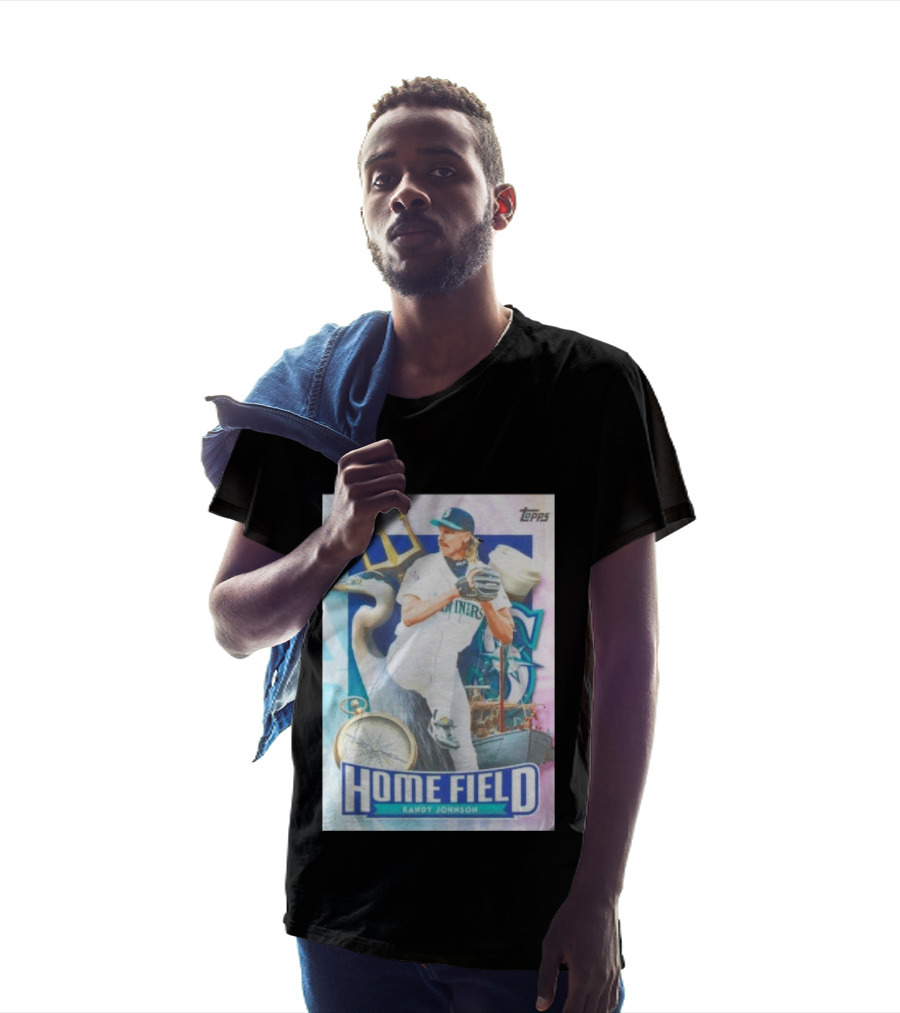 Randy Johnson Seattle Mariners Topps Home Field Baseball Card Mariners T-Shirt