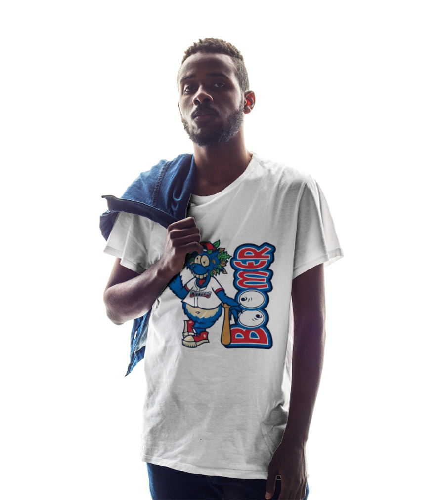 Boomer The Cutters Baseball Mascot With Bat And Ball T-Shirt