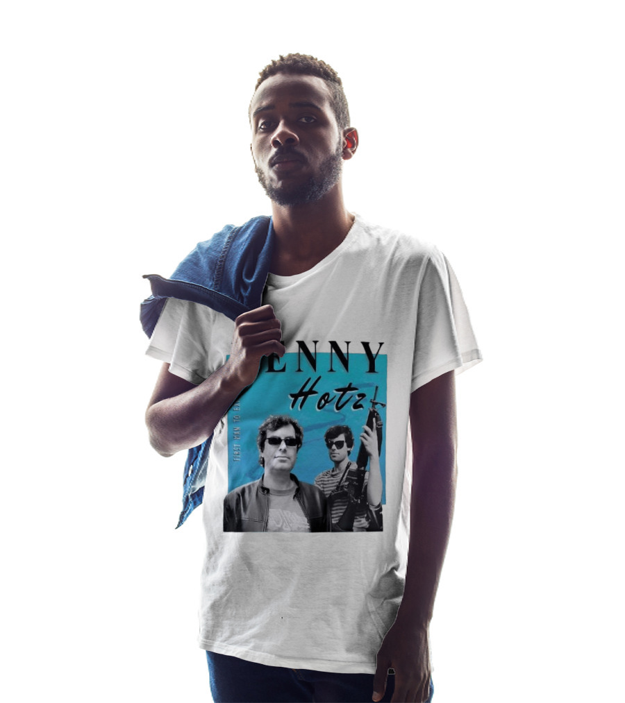 Kenny Hotz First Man To Exist Black And White Sunglasses Gun Image T-Shirt