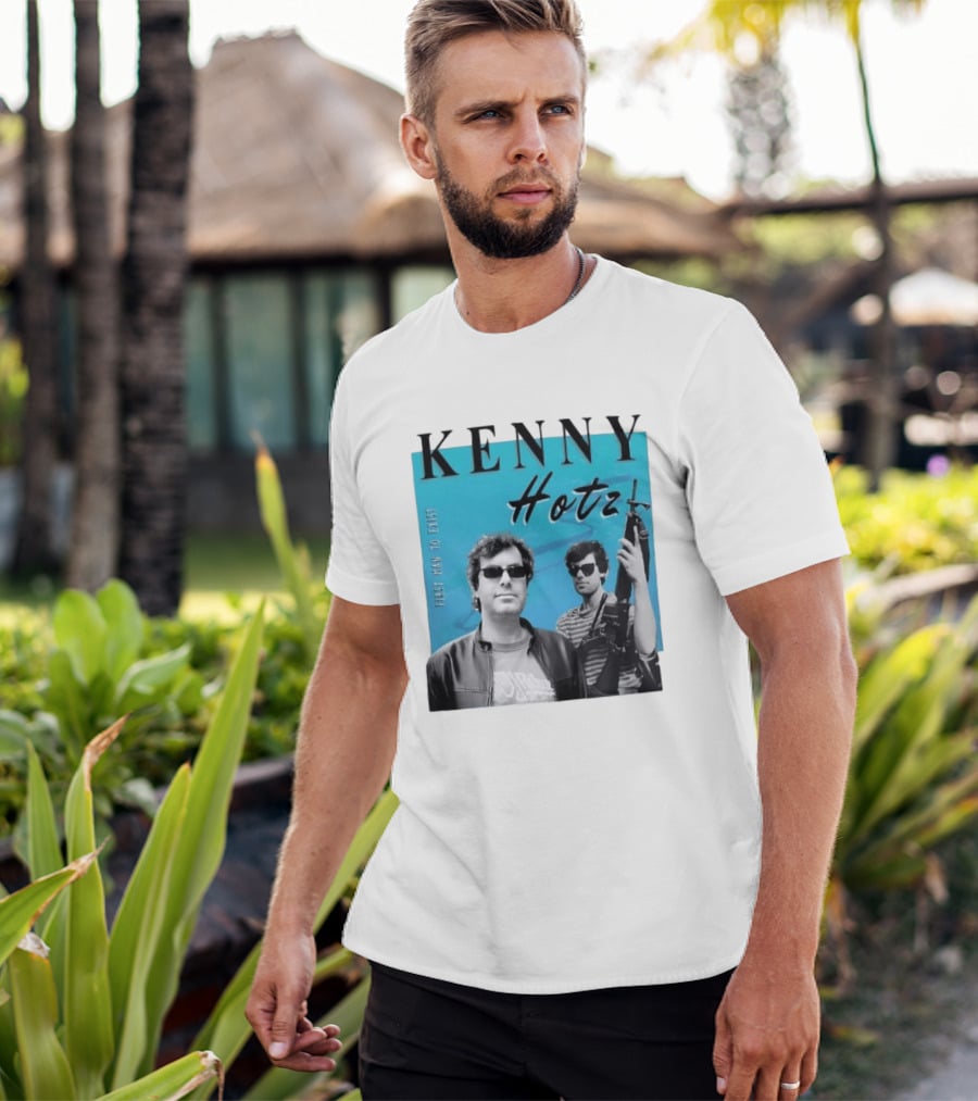Kenny Hotz First Man To Exist Black And White Sunglasses Gun Image T-Shirt