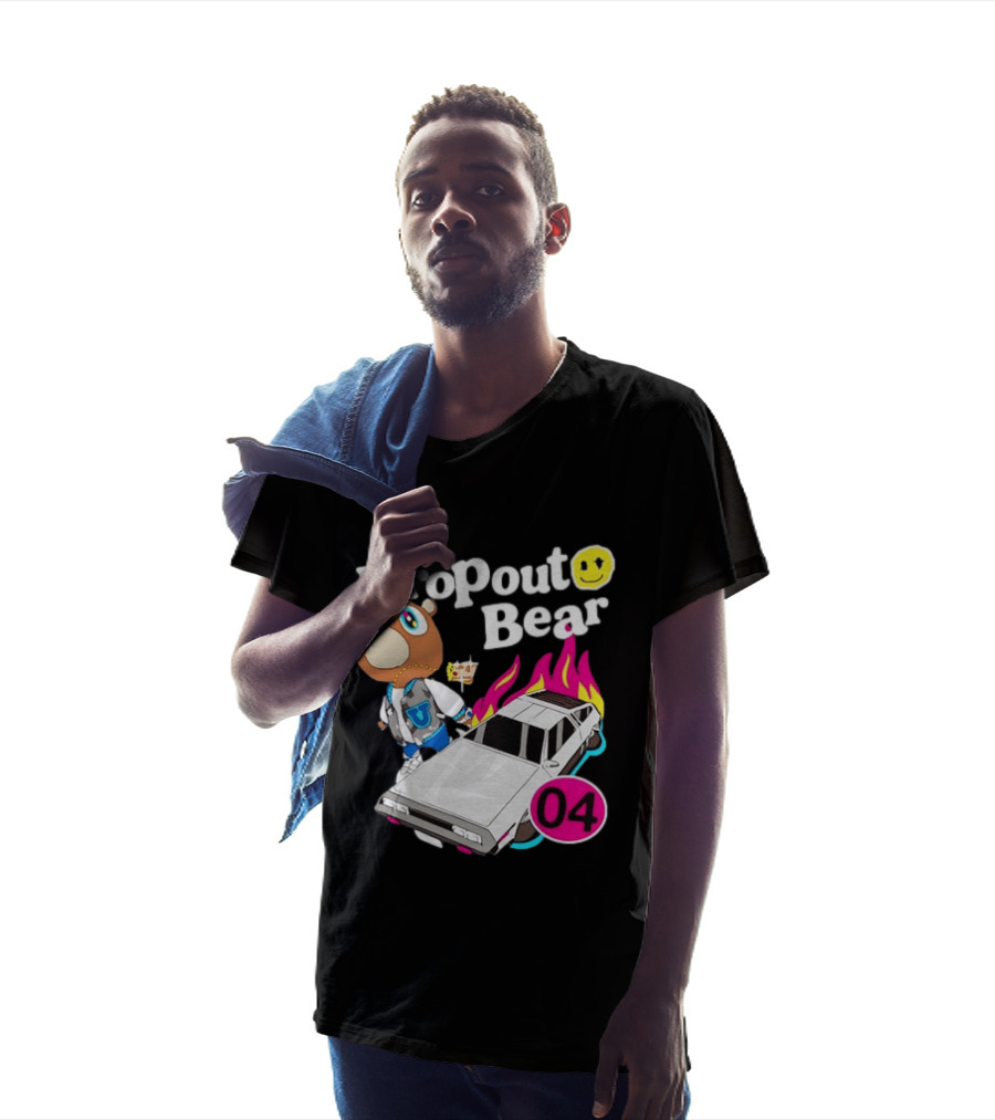 Kanye West Dropout Bear DeLorean 04 Flame Sneakers T-Shirt
