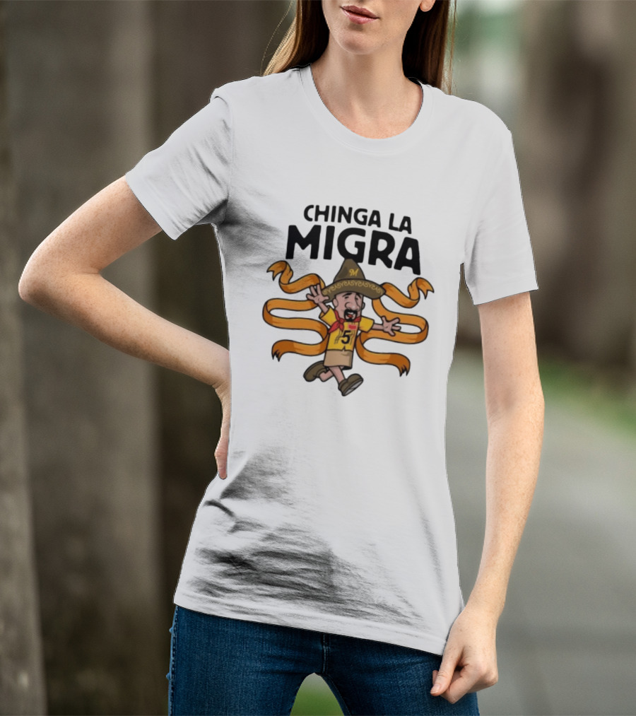 Chinga La Migra Cartoon Number 5 Sombrero T-Shirt