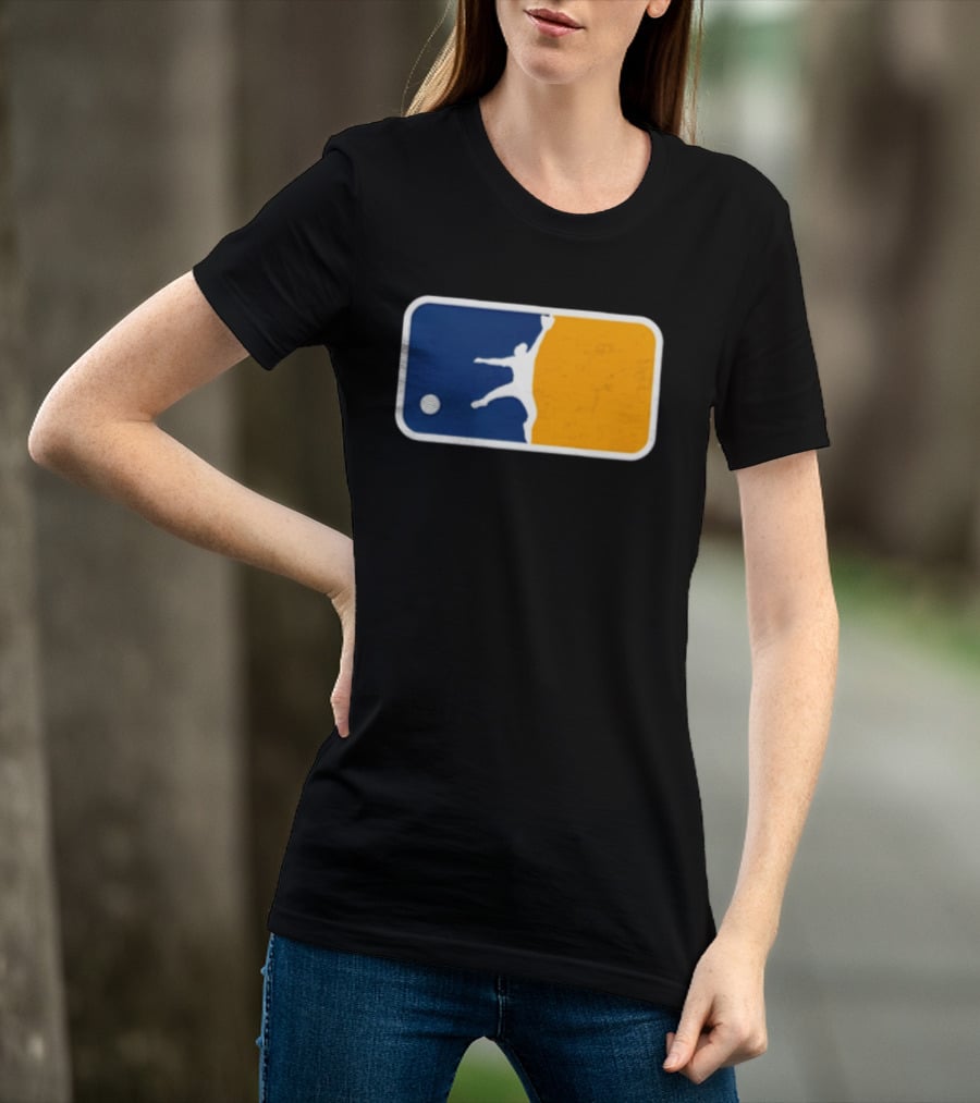 Milwaukee Brewers Baseball Leaping Catch Icon Luis Lara T-Shirt