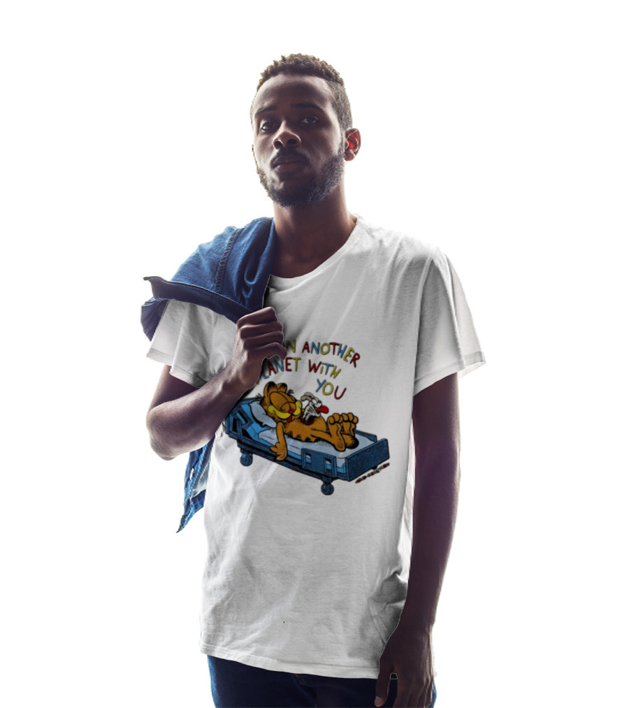 I'm On Another Planet With You Orange Cat Relaxing In Hospital Bed T-Shirt