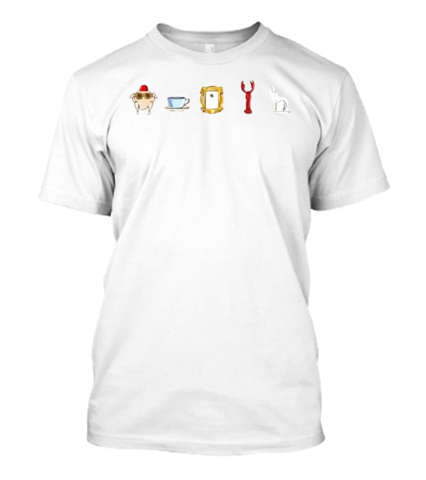 Friends TV Show Icons Thanksgiving Turkey Coffee Peephole Frame Lobster Elephant T-Shirt