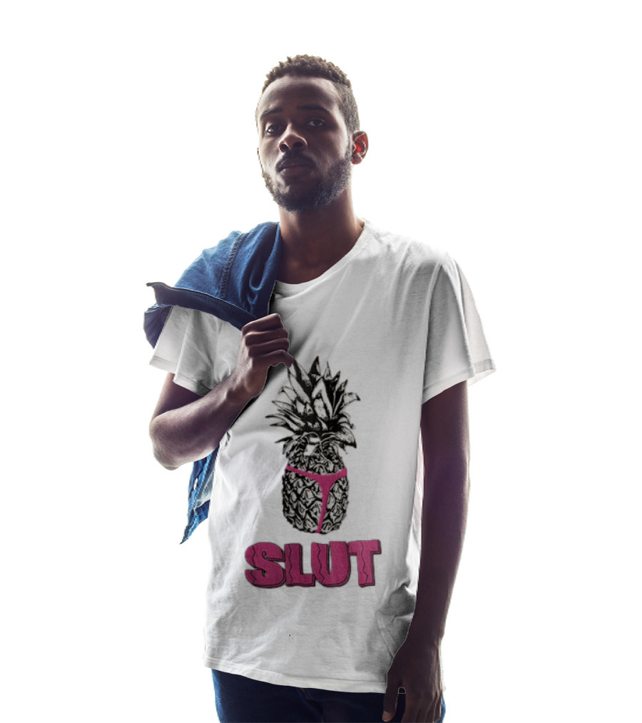 Pineapple In Pink Thong With Slut T-Shirt