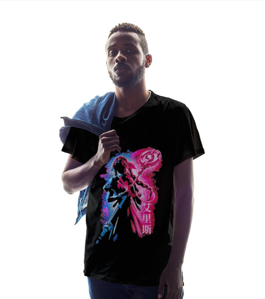Aerith Gainsborough Final Fantasy VII Pink And Blue Japanese T-Shirt